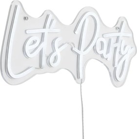 Lampada da parete al neon bianca con LED - Let's Party