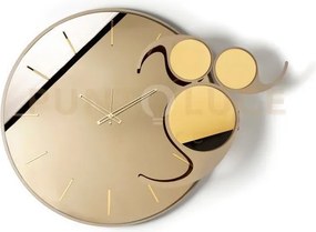 Orologio da parete apostrofo beige,crystal luxe bronzo
