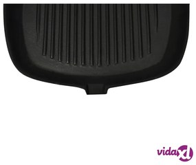 vidaXL Padella Tegame Griglia in Ghisa con Manico in Legno 20x20 cm