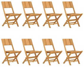 Sedie da giardino pieghevoli 8pz 47x61x90cm legno massello teak