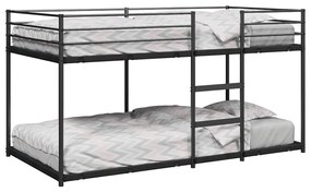 Letto A Castello Senza Materasso Nero 90x200 Cm İn Acciaio /