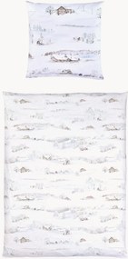 Set copripiumino in raso di cotone bianco Season