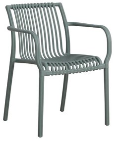 Sedia da giardino con braccioli Athena NEW GARDEN verde salvia, set da 6 pezzi