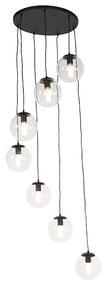 Lampada a sospensione Art Déco nera 7 luci - Pallon
