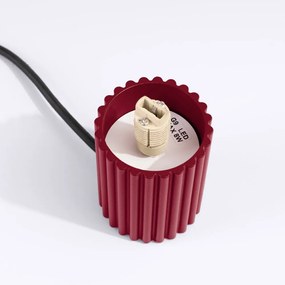 Lampada da tavolo burgundy con paralume in vetro (altezza totale 19 cm) Orbital – Sollux