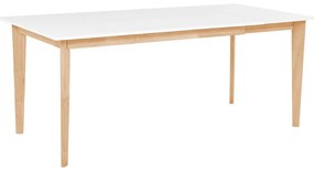 Tavolo da pranzo estensibile legno chiaro/bianco 140/180 x 90 cm SOLA Beliani