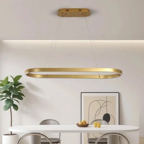 Brilagi - Lampadario LED sospeso su cavi PONDIE LED/44W/230V 80x30 cm oro