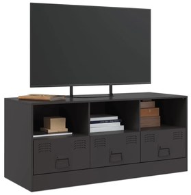 Mobile tv nero 99x39x44 cm in acciaio