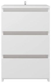 Comodini 2 pz bianco lucido 40x35x62,5 cm in truciolato