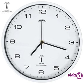 vidaXL Orologio a Parete Radiocontrollato Movimento Quarzo 31cm Bianco