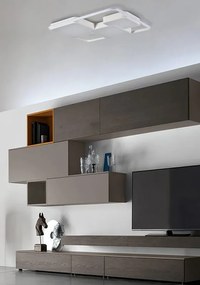 Plafoniera LED design Yanira, bianco 80x60 cm, luce con 3 temperature di colore dimmerabile NOVECENTO