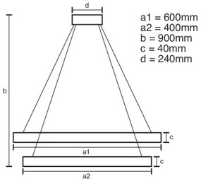 Lampadario a sospensione con filo LED dimmerabile LED/70W/230V 3000-6500K + telecomando