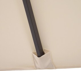 Ombrellone da Giardino 4,6x2,7 m Palo Ø48 mm Doppio Tetto Beige...