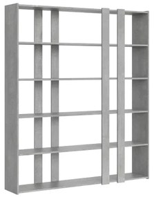 Libreria 178x204h cm in legno Cemento con 6 ripiani - KATO A