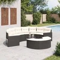 Set Divani da Giardino Semicircolare 3 pz in Polyrattan Nero 3262065