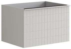 Mobile da bagno da fissare sotto lavabo L 60 x H 40 x P 45.5 cm grigio laccato, 2 cassetti Pixel grid