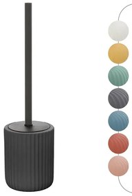 Scopino wc nero in ceramica soft touch con setole nere Spring