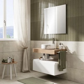 Top per lavabo STEP/STAR L 80.3 x H 10 x P 46.5 cm rovere mdf