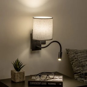 Brilagi - LED Lampada flessibile da muro NUBILA 1xE27/25W/230V + LED/3W nero/grigio