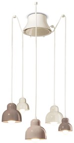 Ferroluce Decò Berimbau - 5-light suspension lamp C2609