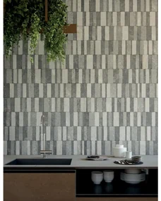 Piastrella da pavimento e rivestimento interno 60 x 120 cm Sp. 8.5 mm rettificato Kavala Decoro Block in gres naturale opaco grigio traffico intenso (pei 4/5) R10 1.44 mq