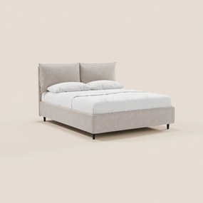 ZAYRON letto imbottito con vano contenitore e morbidi cuscini regolabili - design moderno in tessuto certificato Oeko-Tex®