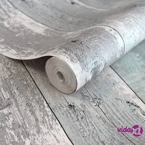 Noordwand Topchic Carta da Parati Wooden Planks Grigio e Blu