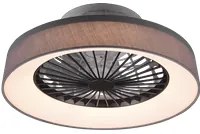 Ventilatore e Plafoniera Led Diffusore Satinato Tessuto Grigio Faresund GD Trio