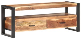 Mobile Porta Tv 120x35x45 Cm Legno Massello Con Finitura Ambra /