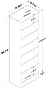 Armadio bianco/naturale in noce 60x183 cm Theresa - Kalune Design
