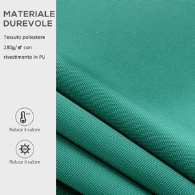 Tenda da Sole Avvolgibile a Parete 4x2.5m in Poliestere Verde Scuro...