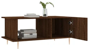 Tavolino da salotto rovere marrone 90x50x40cm legno multistrato