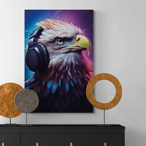 Quadro su tela – Aquila con cuffie