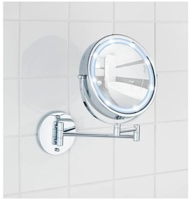 Specchio per make-up con illuminazione/con ingrandimento (5x) ø 17,5 cm Power-Loc Lumi – Wenko