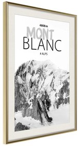 Poster  Peaks of the World: Mont Blanc  Cornice Quadri Cornice d'oro con passe-partout, Larghezza x Altezza Home decor 40x60