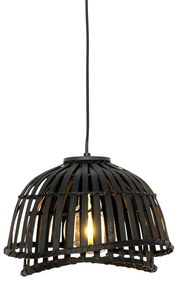 Lampada a sospensione orientale bambù nero 30 cm - Pua