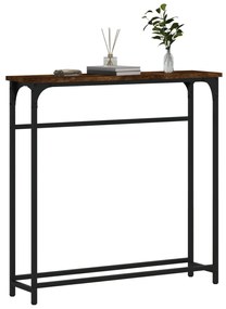 Tavolino consolle rovere fumo 75x19,5x75cm in legno multistrato