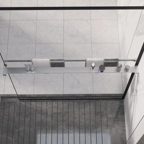 Mensola Doccia Per Parete Doccia Walk-in Cromo 115 Cm Alluminio /