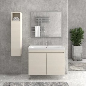 Kamalu - mobile bagno 100 cm sospeso con 2 ante e lavabo incasso sv-100a