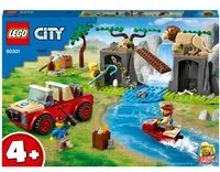 Lego city wildlife 60301 fuoristrada di soccorso animale, set per bambini dai 4 anni con macchina giocattolo e animali - 60301A