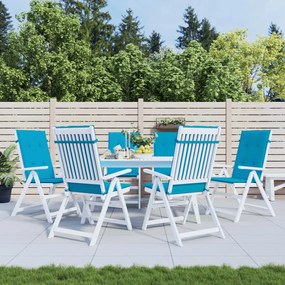 Cuscini Per Sedie 6 Pz Blu 120x50x3 Cm İn Tessuto /