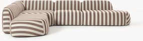 Divano angolare componibile XL a righe con chaise longue Wolke