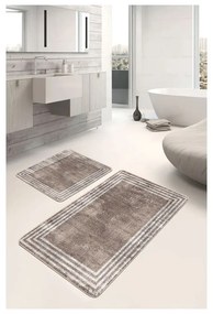 Set di tappetini per il bagno marroni in velluto 2 pz 60x100 cm – Mila Home