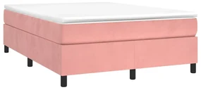 Giroletto a molle con materasso rosa 140x190 cm in velluto