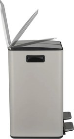Cestino per la spazzatura grigio tortora in acciaio per raccolta differenziata/con pedale 2x20 l Aliya – Spirella