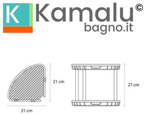 Kamalu - portaspugna a doppio ripiano in acciaio inox finitura satinata | ka50s