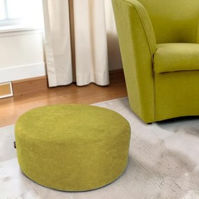 Pouf Tondo Dante L70 cm in Tessuto Antimacchia VERDE