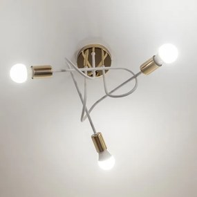 Plafoniera OXFORD 3xE27/15W/230V oro/bianco