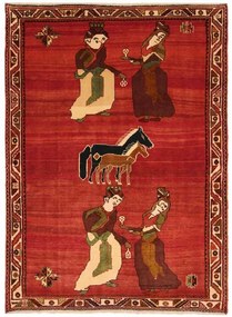 Gashghai Tappeto persiano 190x140 Rosso (Iran) Annodato A Mano