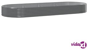 vidaXL Letto Giardino Acciaio Verniciato a Polvere 373x140x36cm Grigio